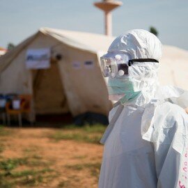 Doctors, nurses, hygienists, social workers, and other professionals participate in a five-day training program known as the Multi-Agency Training Collaborative (MATCO) with funding from the Paul Allen Foundation.The program includes classroom training as well as simulations in a mock Ebola Treatment Unit that International Medical Corps created on the grounds of the National Public Health Institute in the capital. Piloted in Liberia, the course harmonized best practices from Médecins Sans Frontières (Doctors Without Borders), the World Health Organization (WHO), and the Centers for Disease Control and Prevention (CDC). The program covers Ebola case management, safe patient transport, infection prevention and control, proper use of personal protective equipment (PPE), and psychosocial support. More than 70 doctors, nurses, hygienists, psychosocial workers, and other professionals from across Guinea-Bissau already completed the training, increasing the number of trained and confident Ebola responders in the country if there is ever an outbreak.